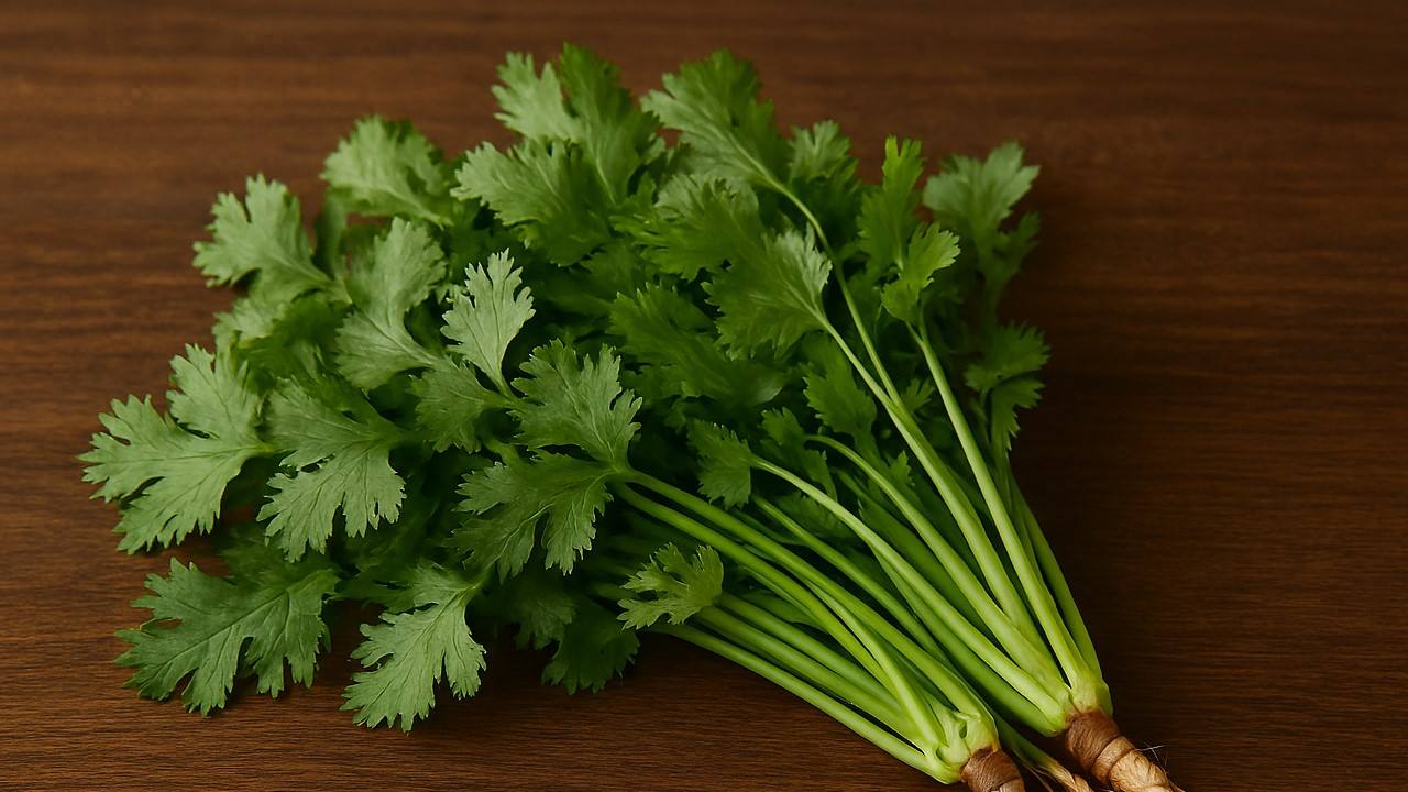 Coriander Plants on a Table